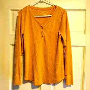 Women's Size Small Orange V-Neck Long Sleeved Top